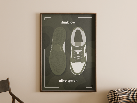 Nike Dunk Low Olive Green Sneaker Poster