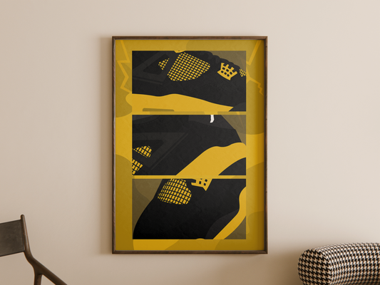 Nike Jordan 4 Yellow Thunder Sneaker Poster